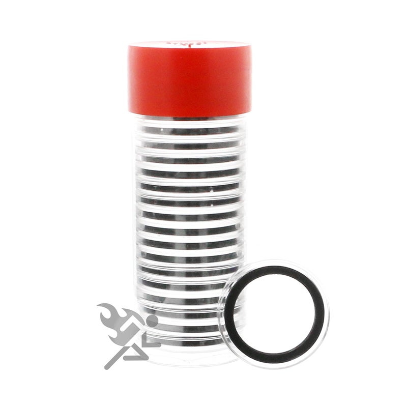 OnFireGuy Red Coin Storage Container & (20) Black Ring 32mm Air-Tite Coin Holder Capsules for 1oz American Gold Eagles and 1oz Gold Krugerrands & Kangaroos by OnFireGuy - Image 2